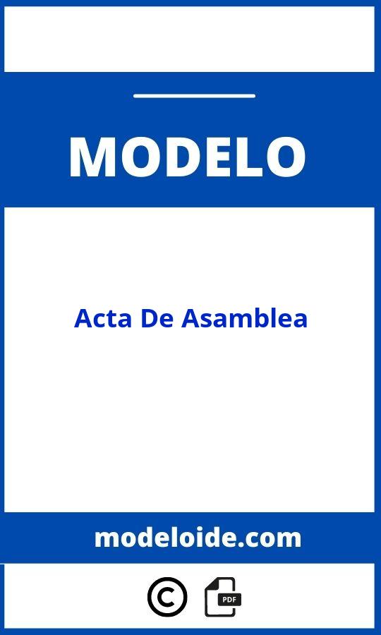 Modelo De Acta De Asamblea