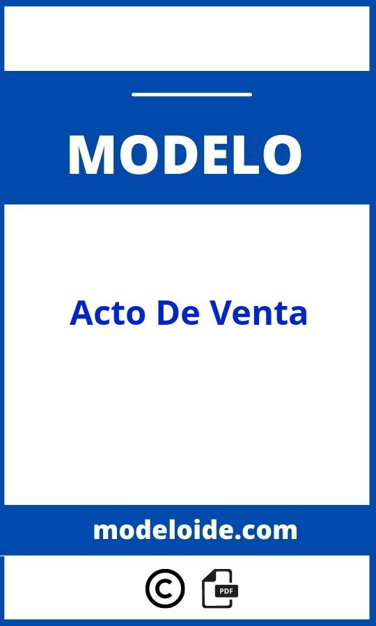 Modelo De Acto De Venta