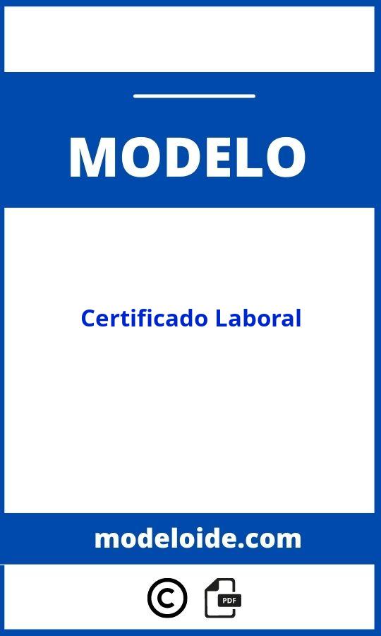 Modelo De Certificado Laboral