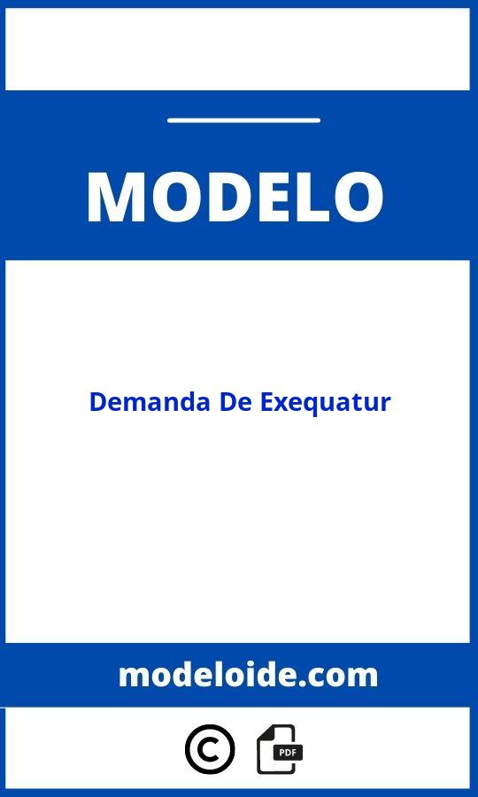 Modelo De Demanda De Exequatur