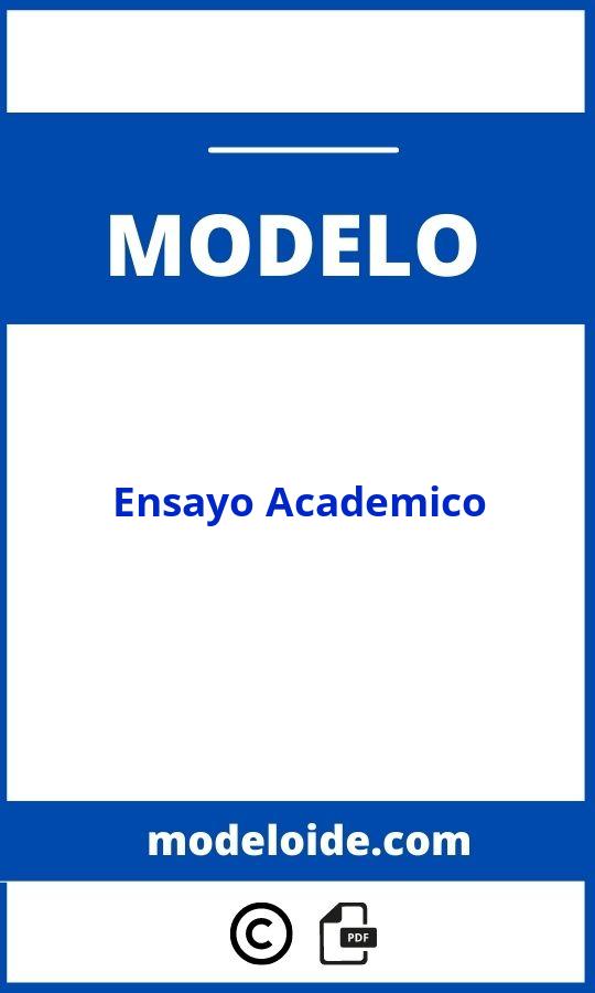 Modelo De Ensayo Academico