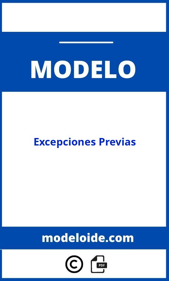 Modelo De Excepciones Previas