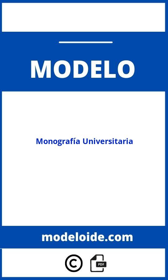 Modelo De Monografía Universitaria