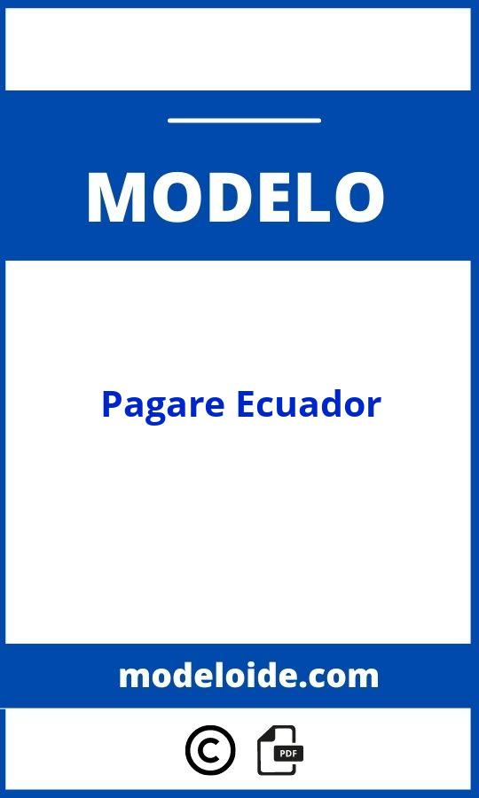 Modelo De Pagare Ecuador