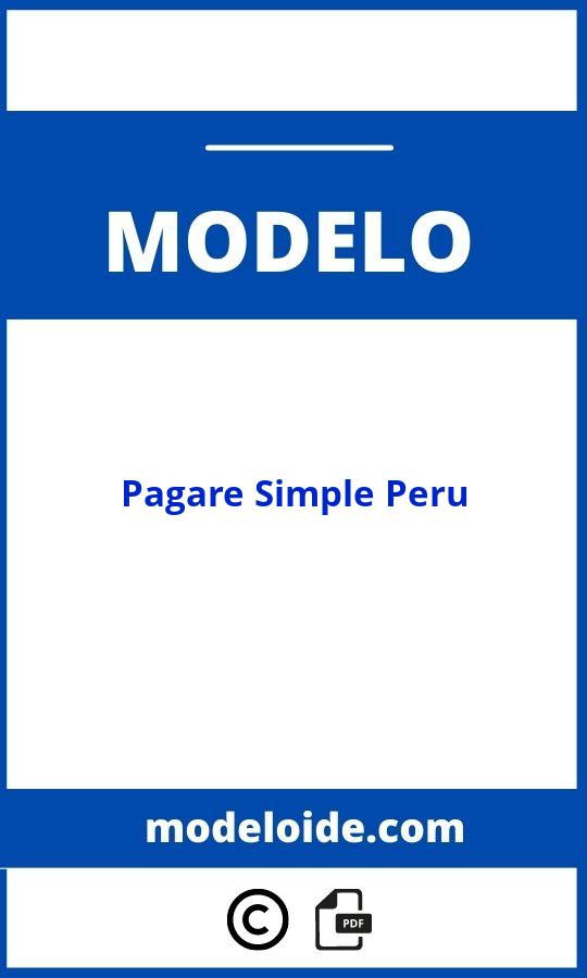 Modelo De Pagare Simple Peru