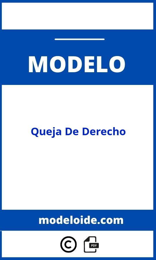 Modelo De Queja De Derecho