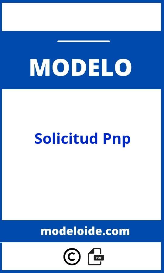 Modelo De Solicitud Pnp